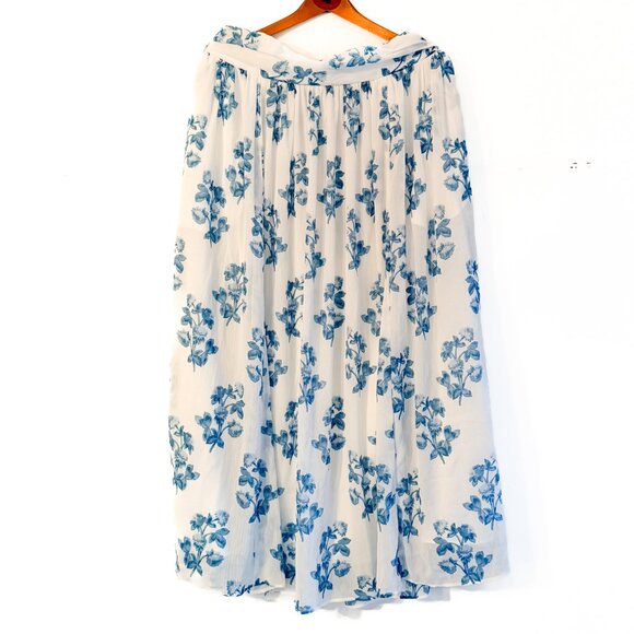 NWT J Crew x Point Sur Floral Wrinkle Chiffon Maxi Skirt, Size 12 - Picture 1 of 5